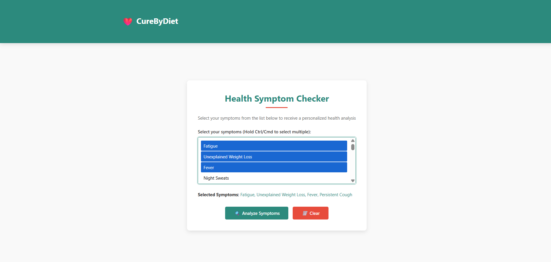 Disease Prediction Interface